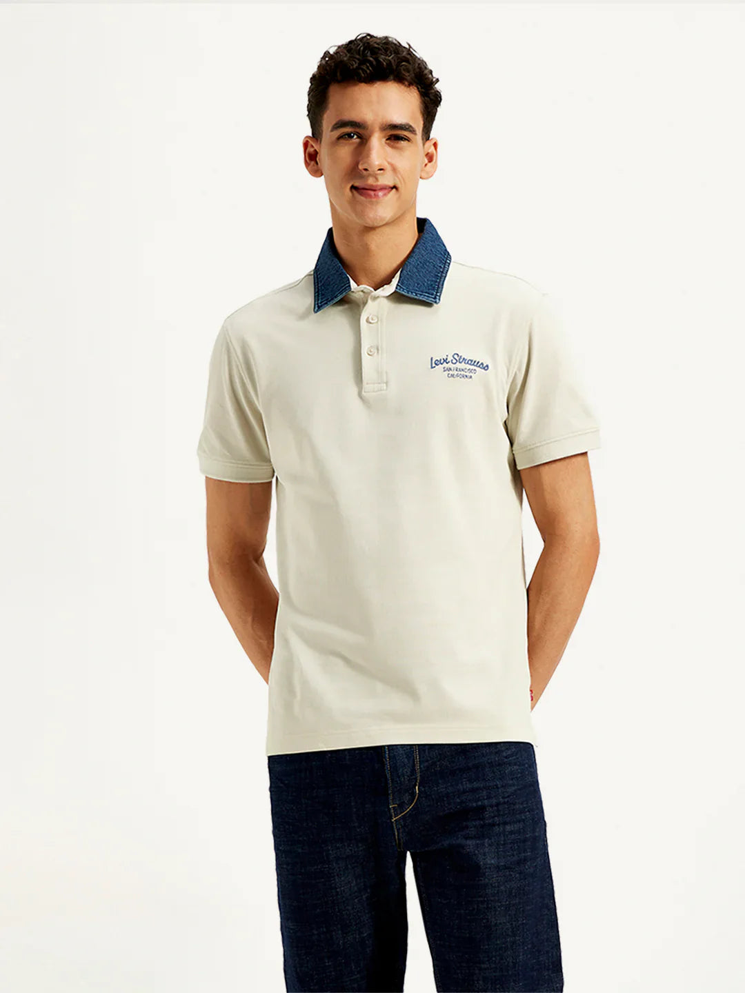 Levi's Men’s Typographic Print Slim Fit Polo T-Shirt