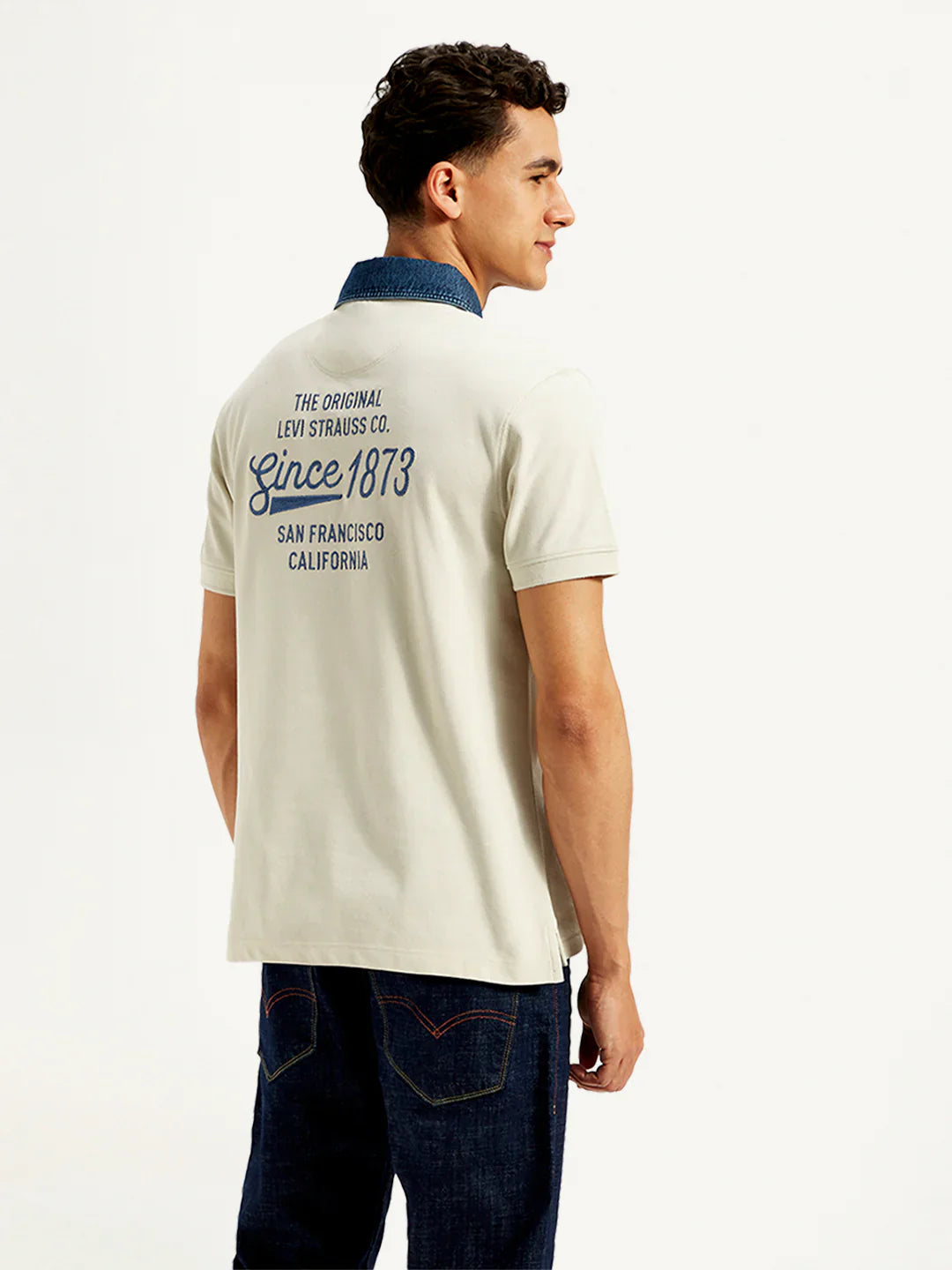 Levi's Men’s Typographic Print Slim Fit Polo T-Shirt