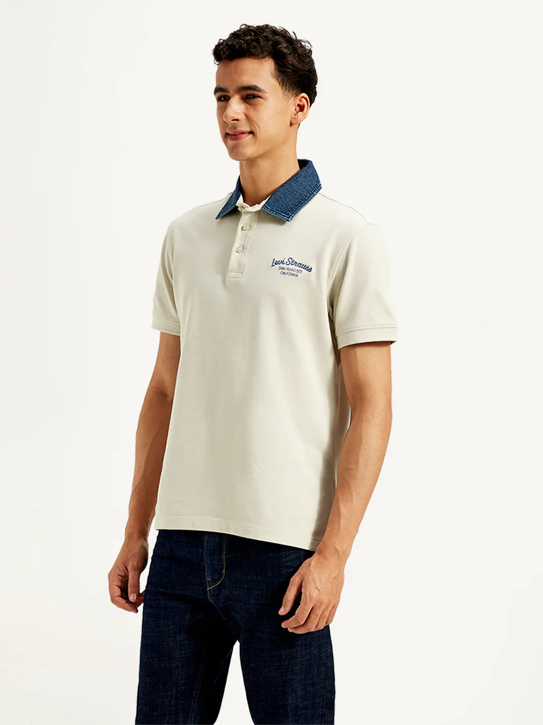 Levi's Men’s Typographic Print Slim Fit Polo T-Shirt