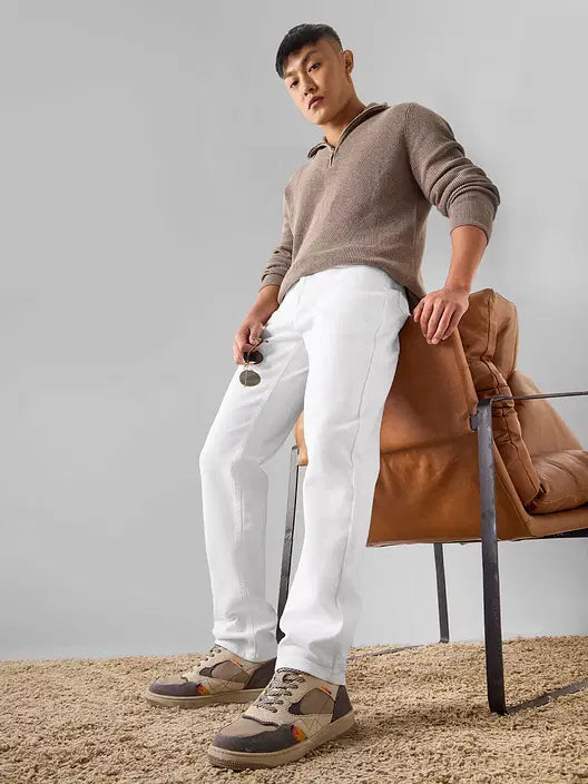Denim: Ivory Jeans