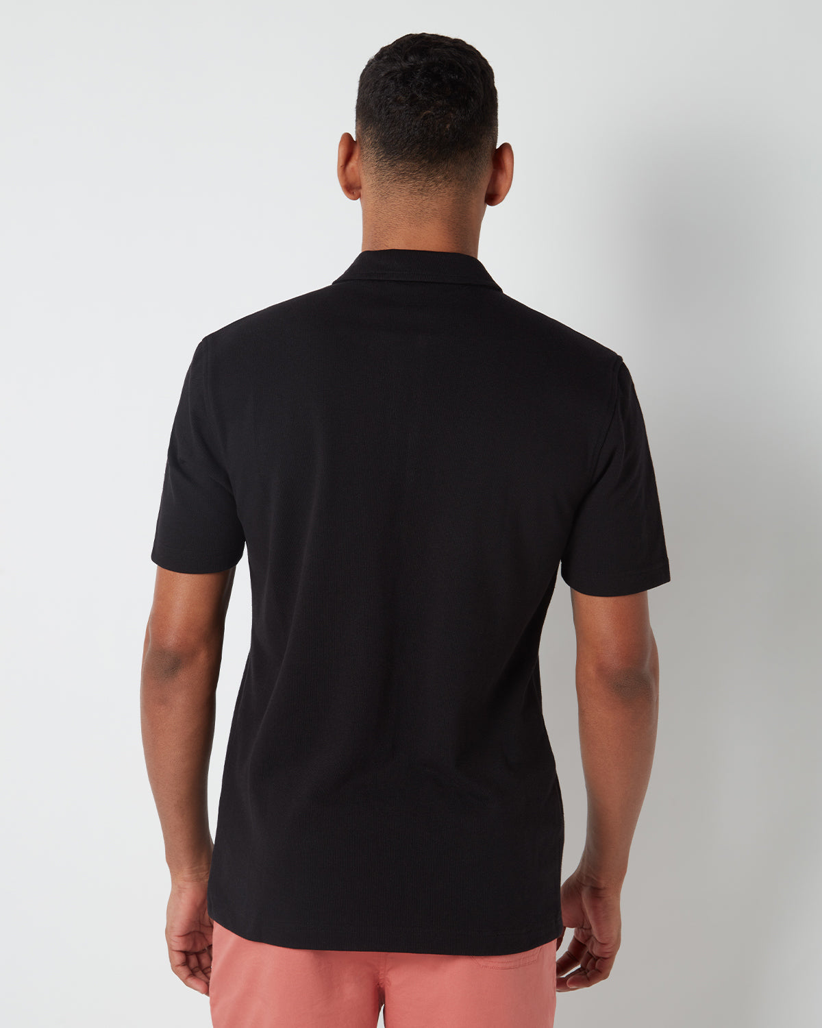Signature Zipper Polo T-Shirt - Black
