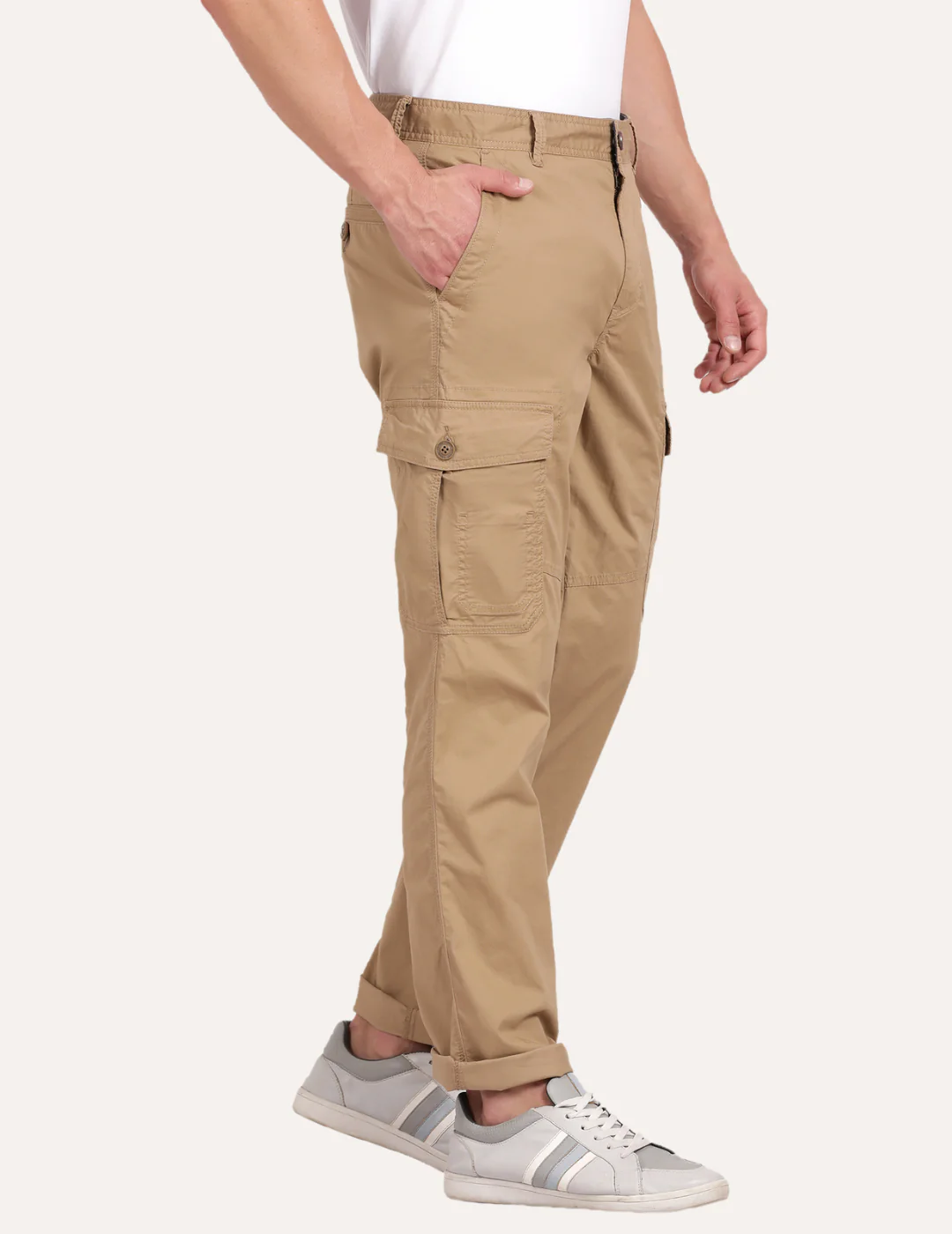 Pack of 2 T-Base Street Cargo – Beige Sand (Beige+ Navy Blue)