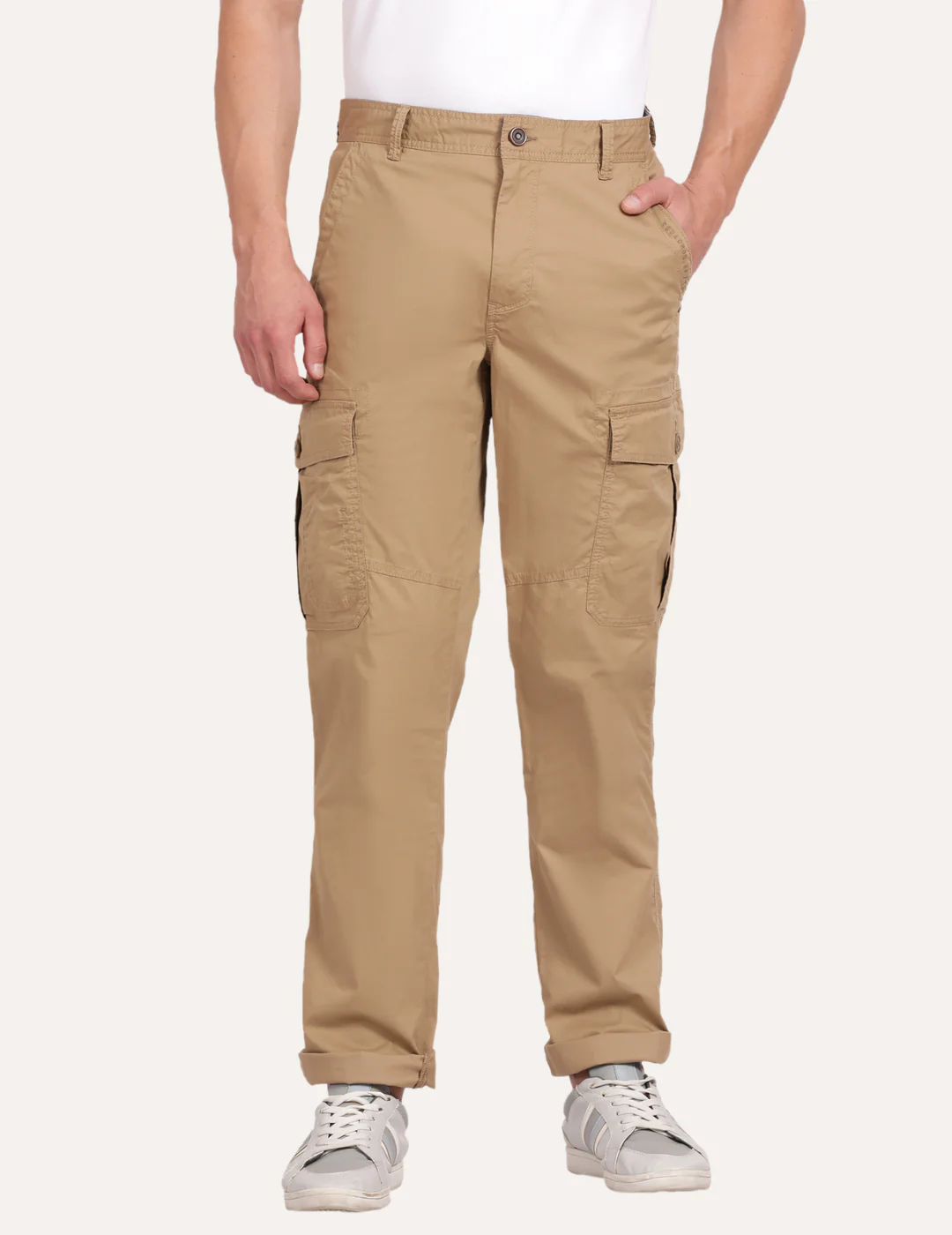 Pack of 2 T-Base Street Cargo – Beige Sand (Beige+ Navy Blue)