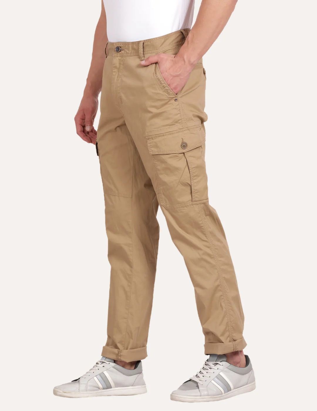 Pack of 2 T-Base Street Cargo – Beige Sand (Beige+ Navy Blue)