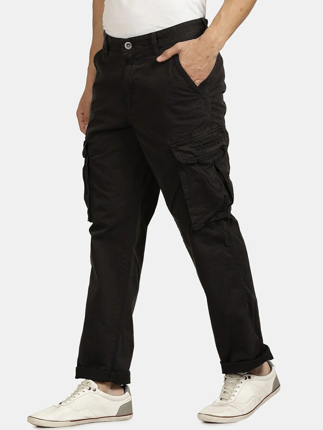Pack of 2 T-Base Relaxed Fit Cargo (Black + Olive green)