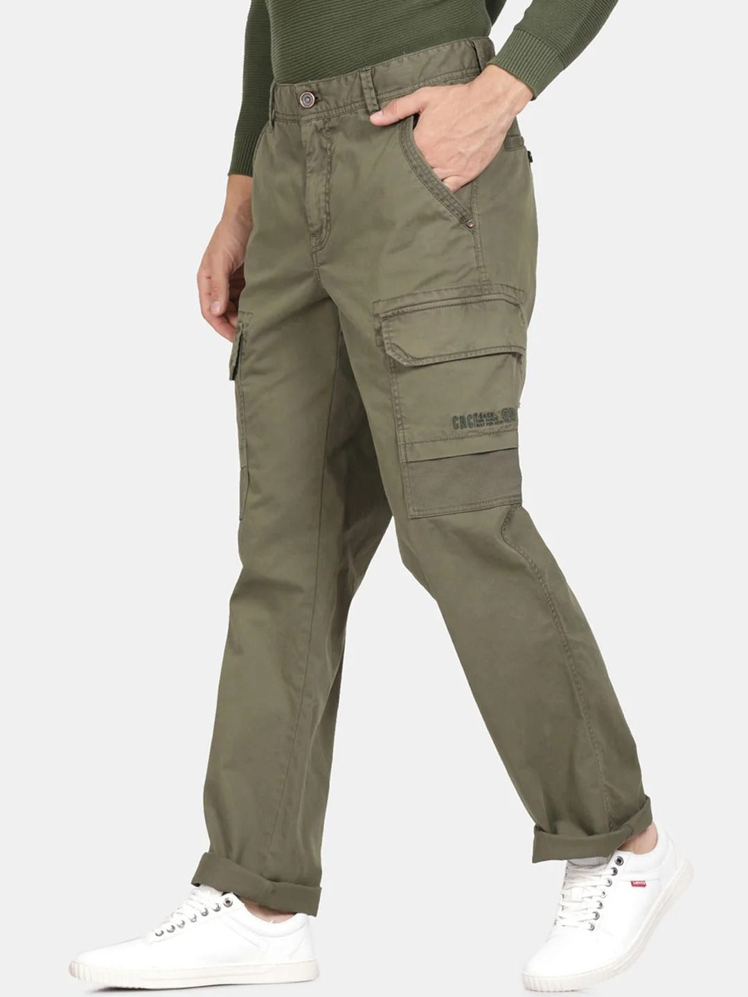 Pack of 2 T-Base Relaxed Fit Cargo (Black + Olive green)