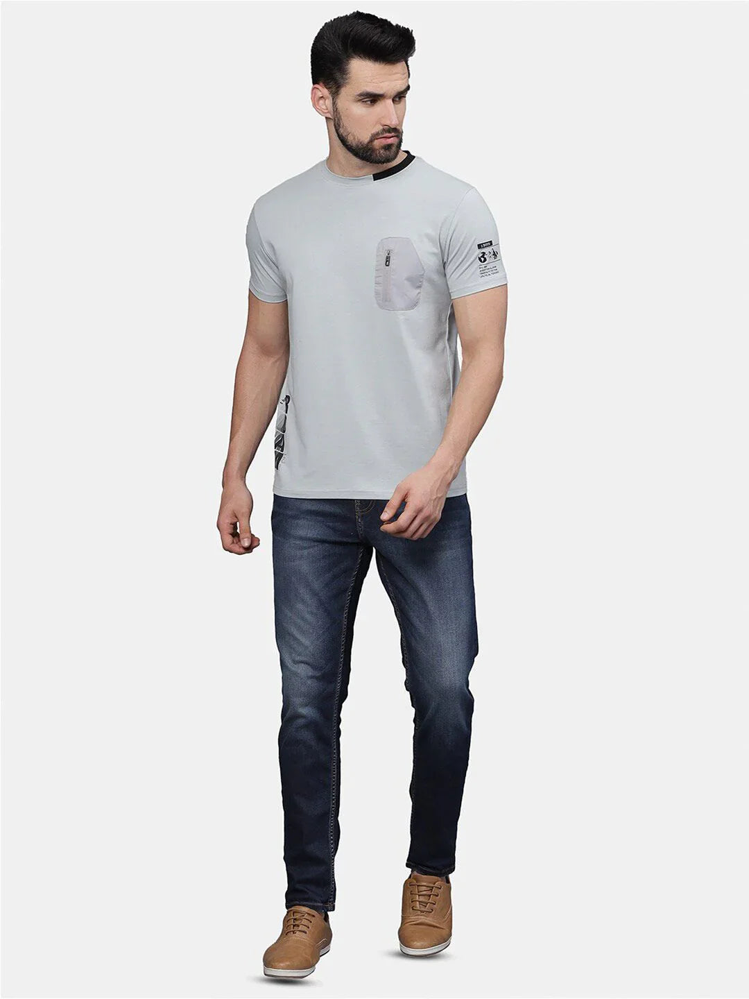 T-Base Men Pocket Detail Cotton T-Shirt