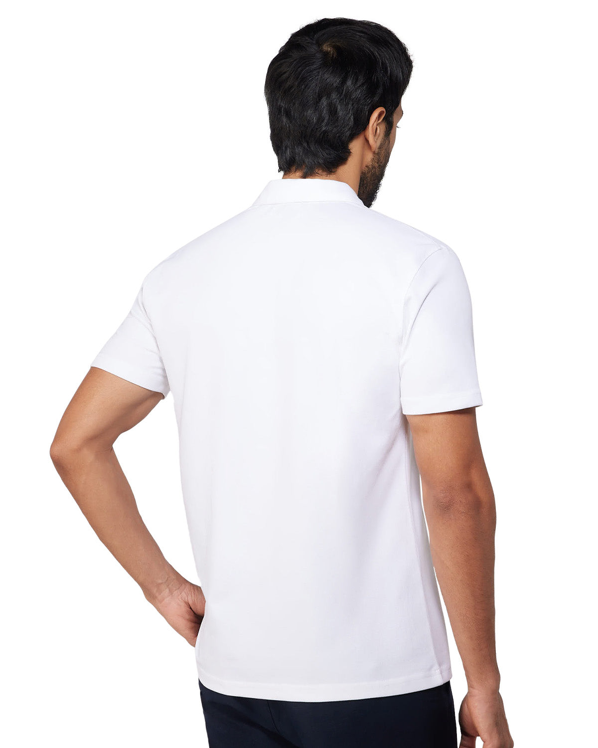 Signature Button Polo T-Shirt - White
