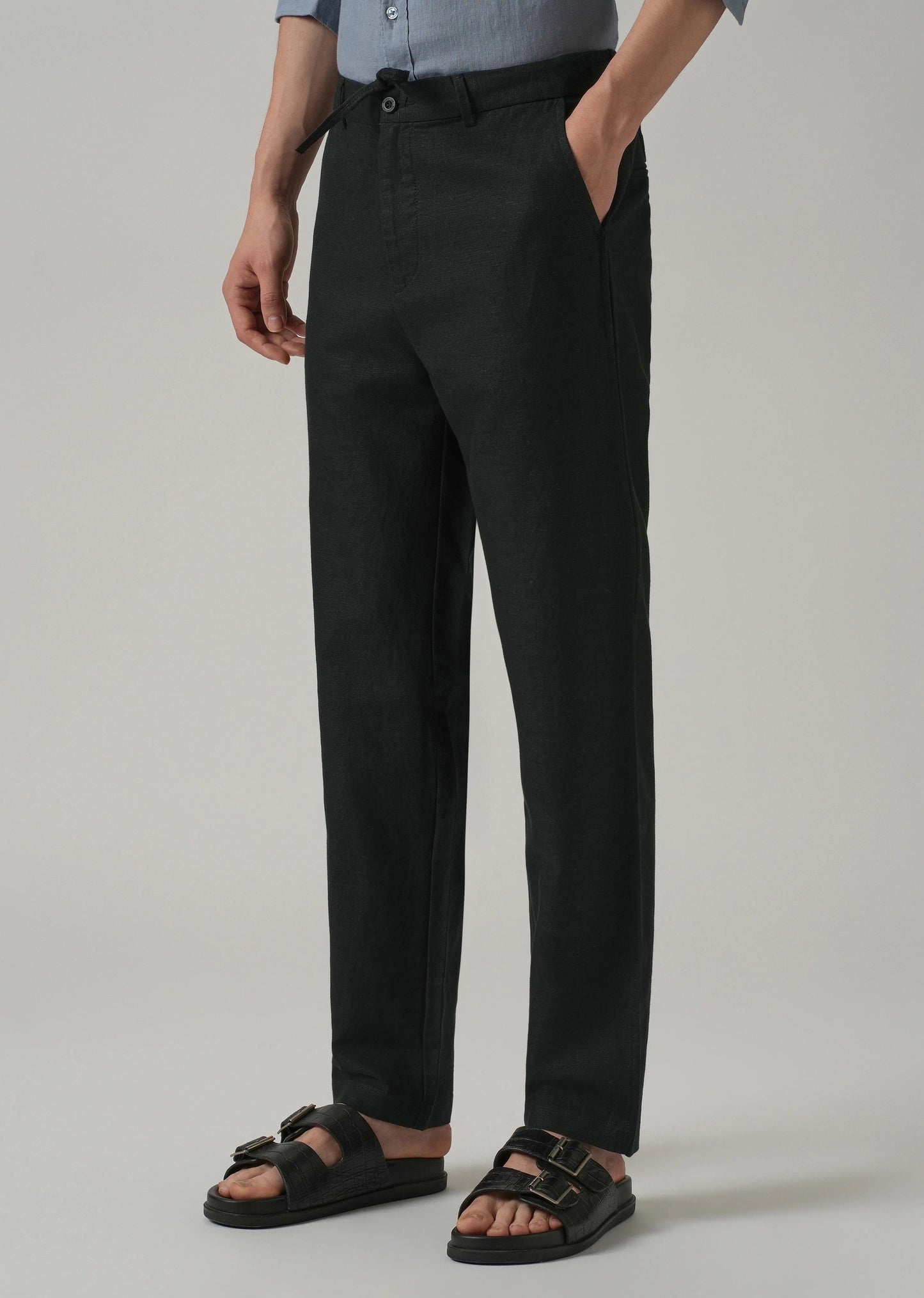 PACK OF 2 Premium Linen Pants – (Grey & Blue)