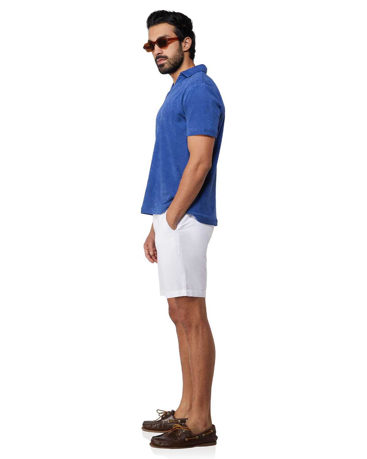 Signature Terry Towel Polo T-Shirt - Dark Blue