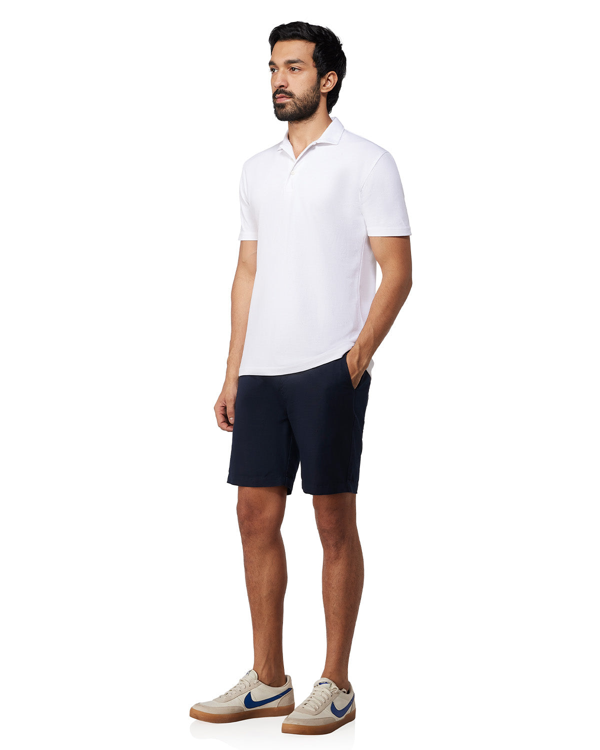 Signature Button Polo T-Shirt - White