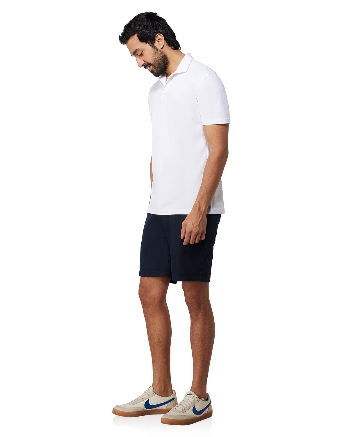 Signature Button Polo T-Shirt - White