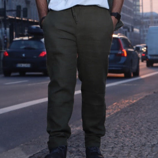 100% Premium Linen Chinos - Men