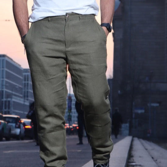 100% Premium Linen Chinos - Men