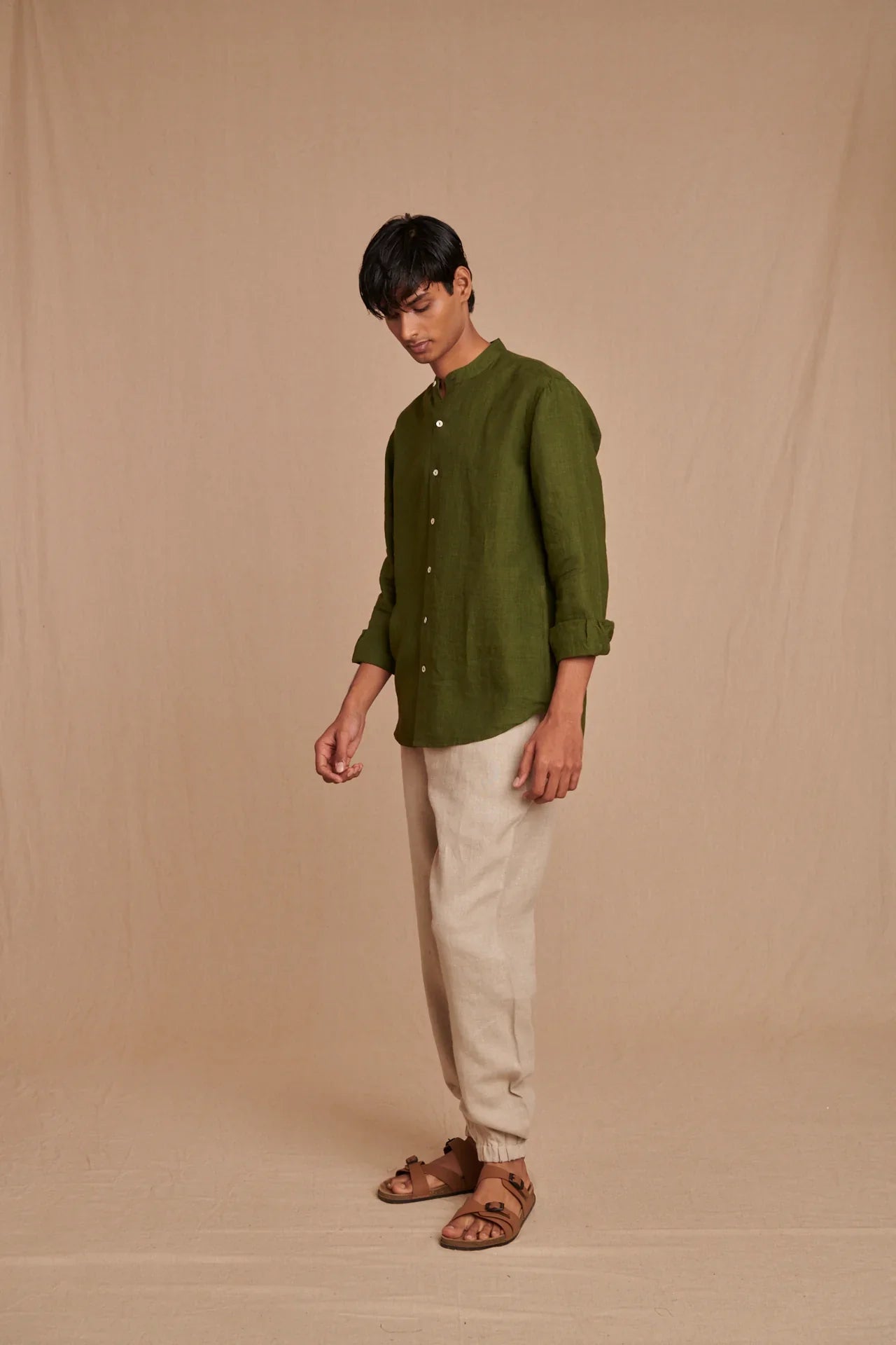 Undyed Linen Men's Jogger Pants