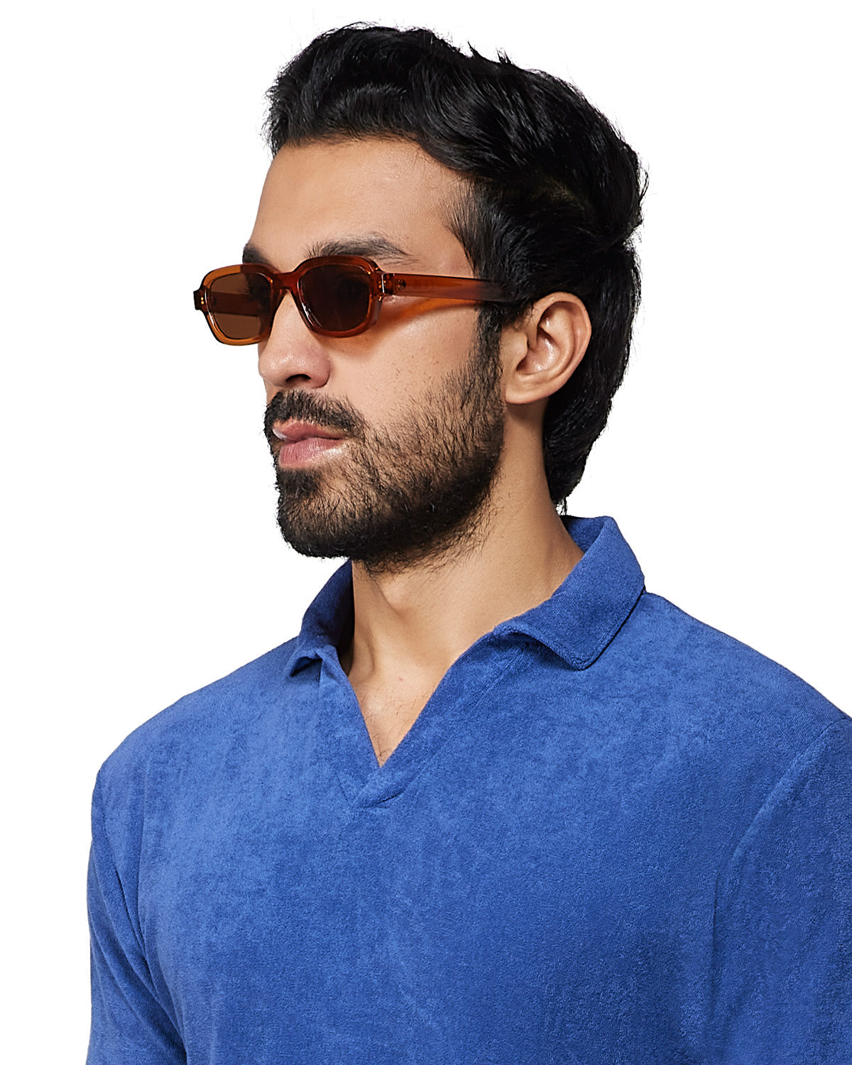 Signature Terry Towel Polo T-Shirt - Dark Blue