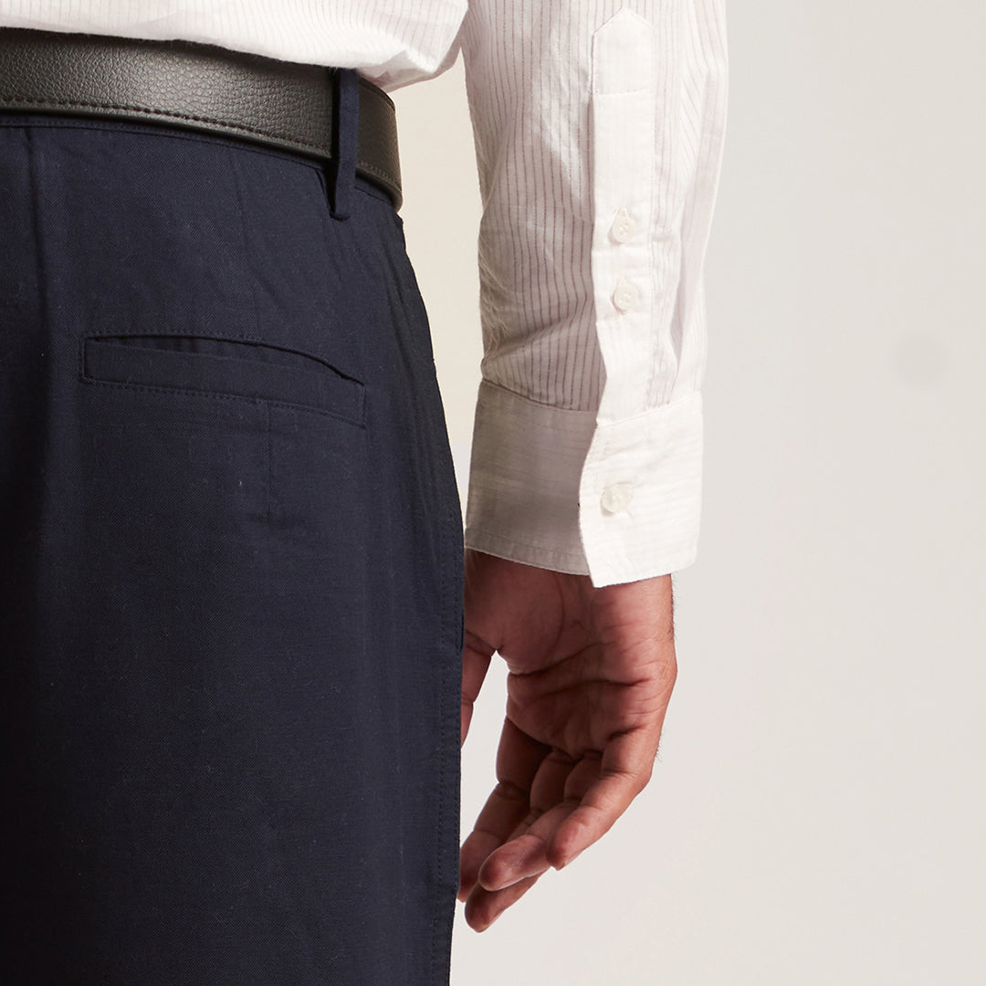 B77 Men's Semi Formal Organic Cotton Straight Trousers