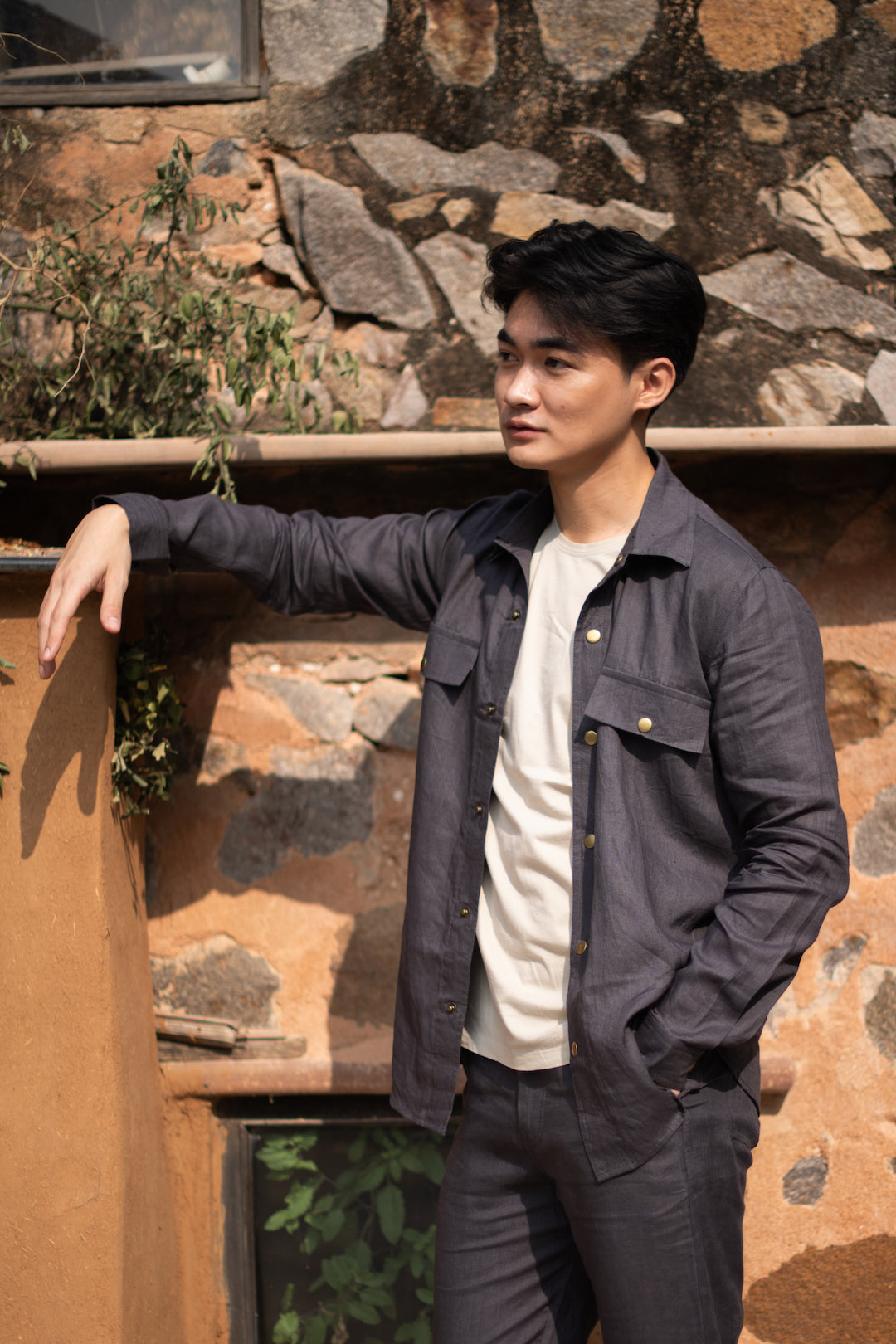 The Terra Tribe Charcoal Linen Serenity Pants for Men
