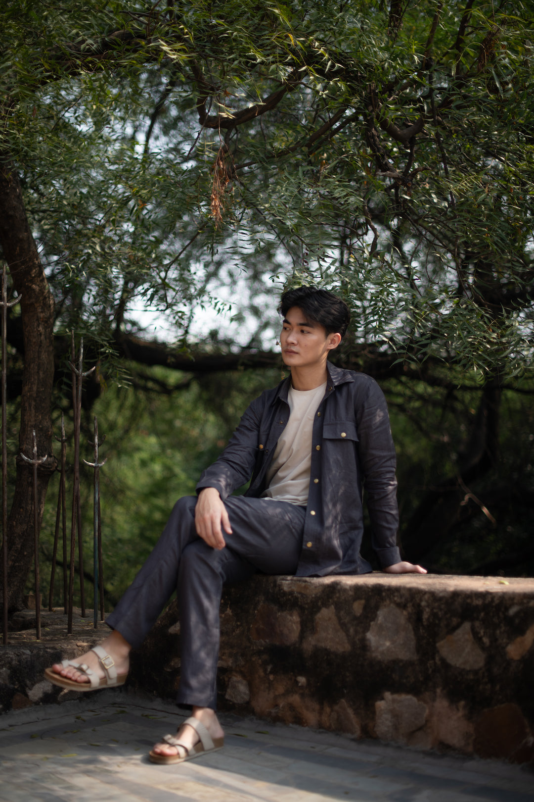 The Terra Tribe Charcoal Linen Serenity Pants for Men