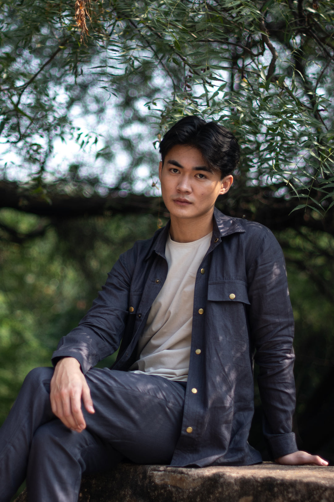 The Terra Tribe Charcoal Linen Serenity Pants for Men