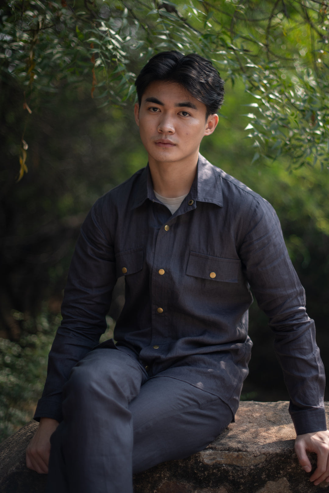 The Terra Tribe Charcoal Linen Serenity Pants for Men