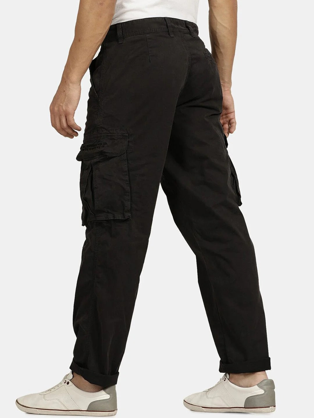 Pack of 2 T-Base Relaxed Fit Cargo (Black + Olive green)