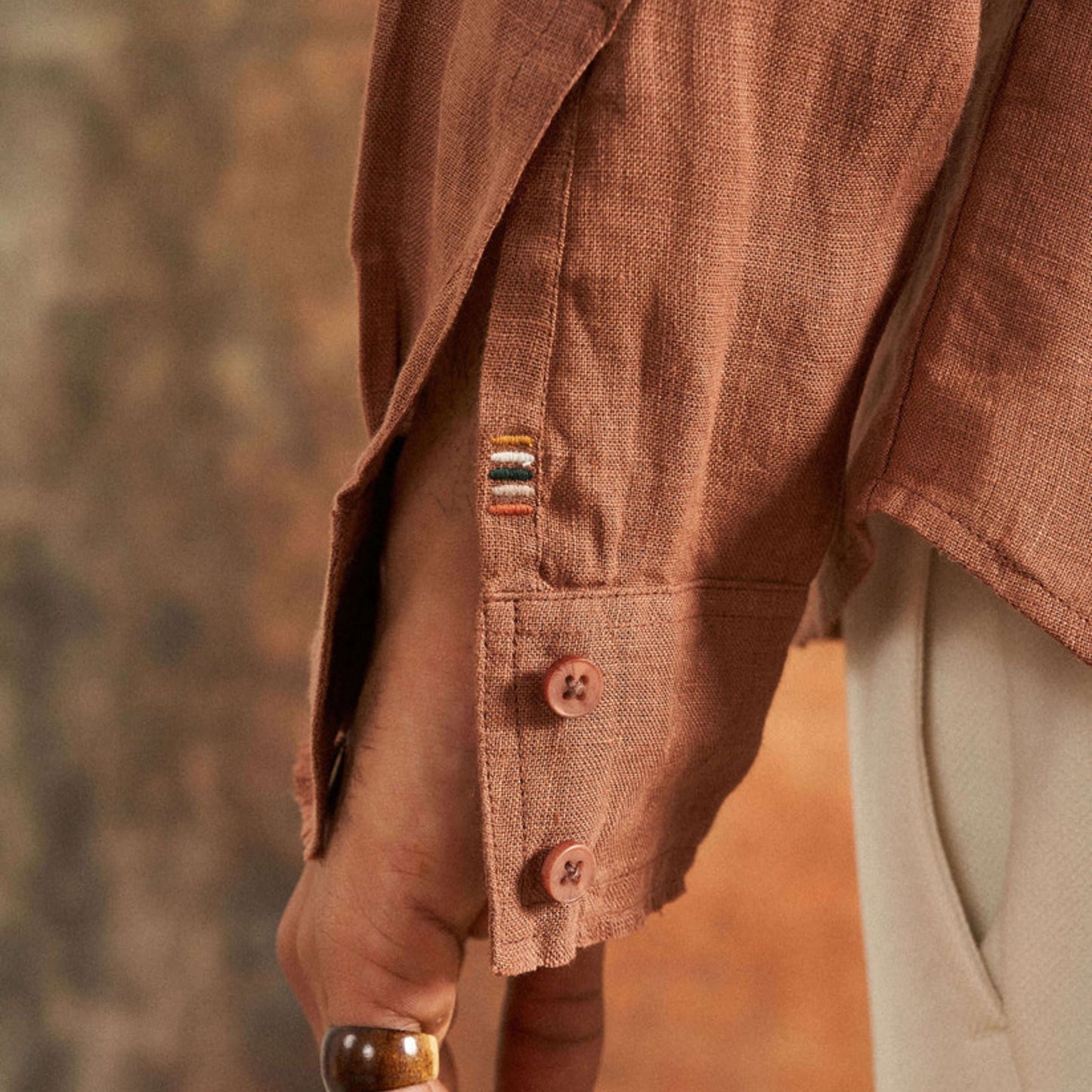 Earth-Tone Cotton Linen Shirt | Natural Comfort & Effortless Style