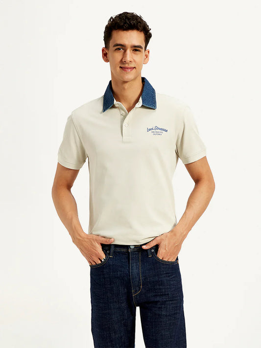 Levi's Men’s Typographic Print Slim Fit Polo T-Shirt