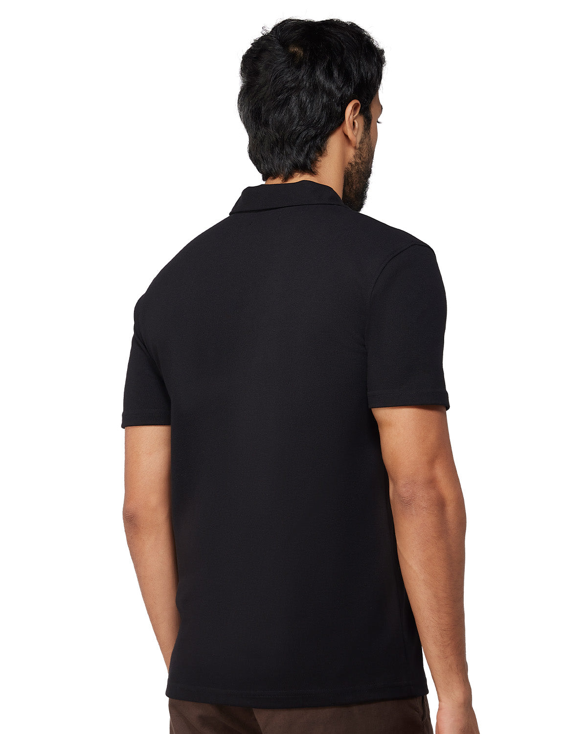 Signature Button Polo T-Shirt - Black