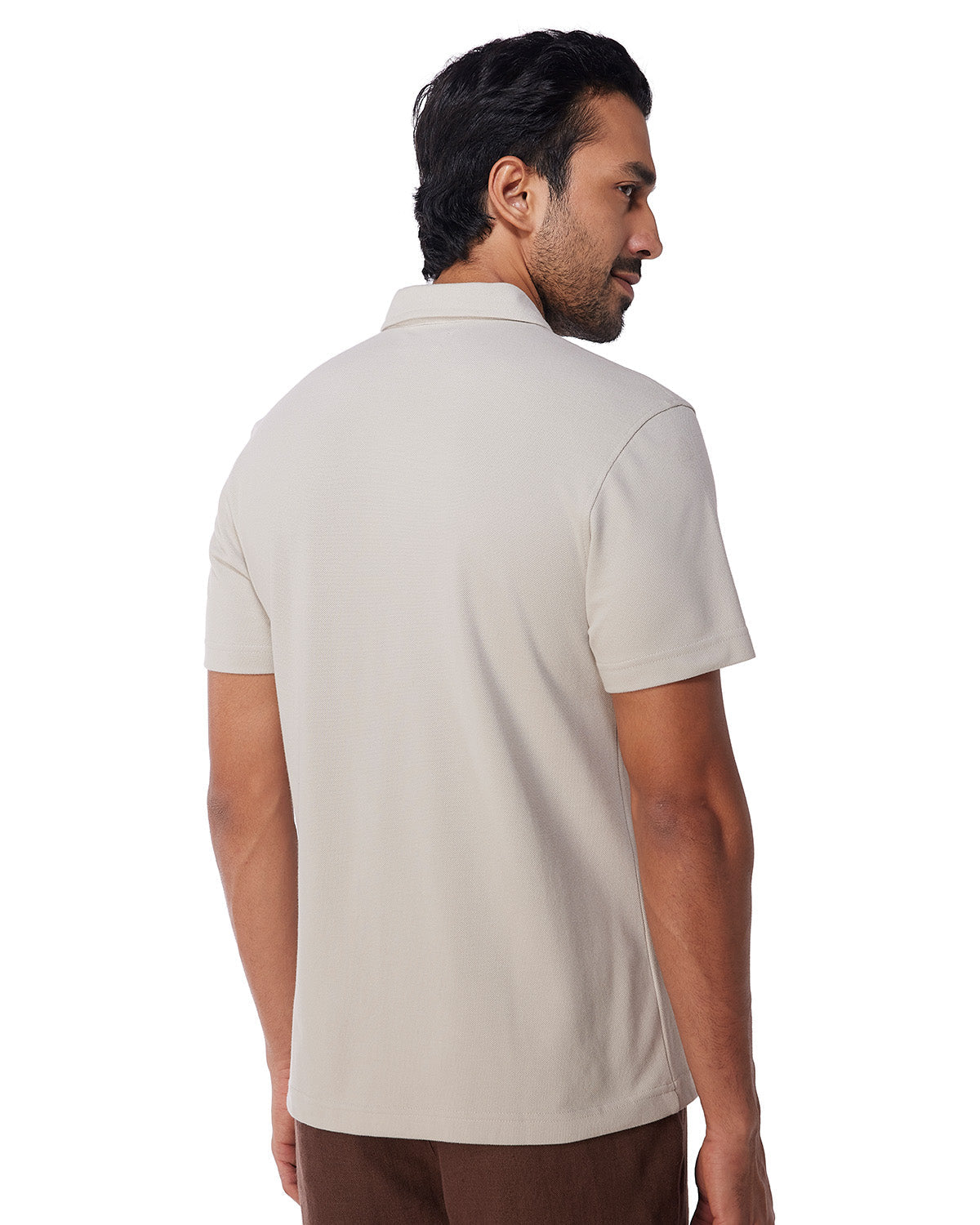 Signature Zipper Polo T-Shirt - Light Grey