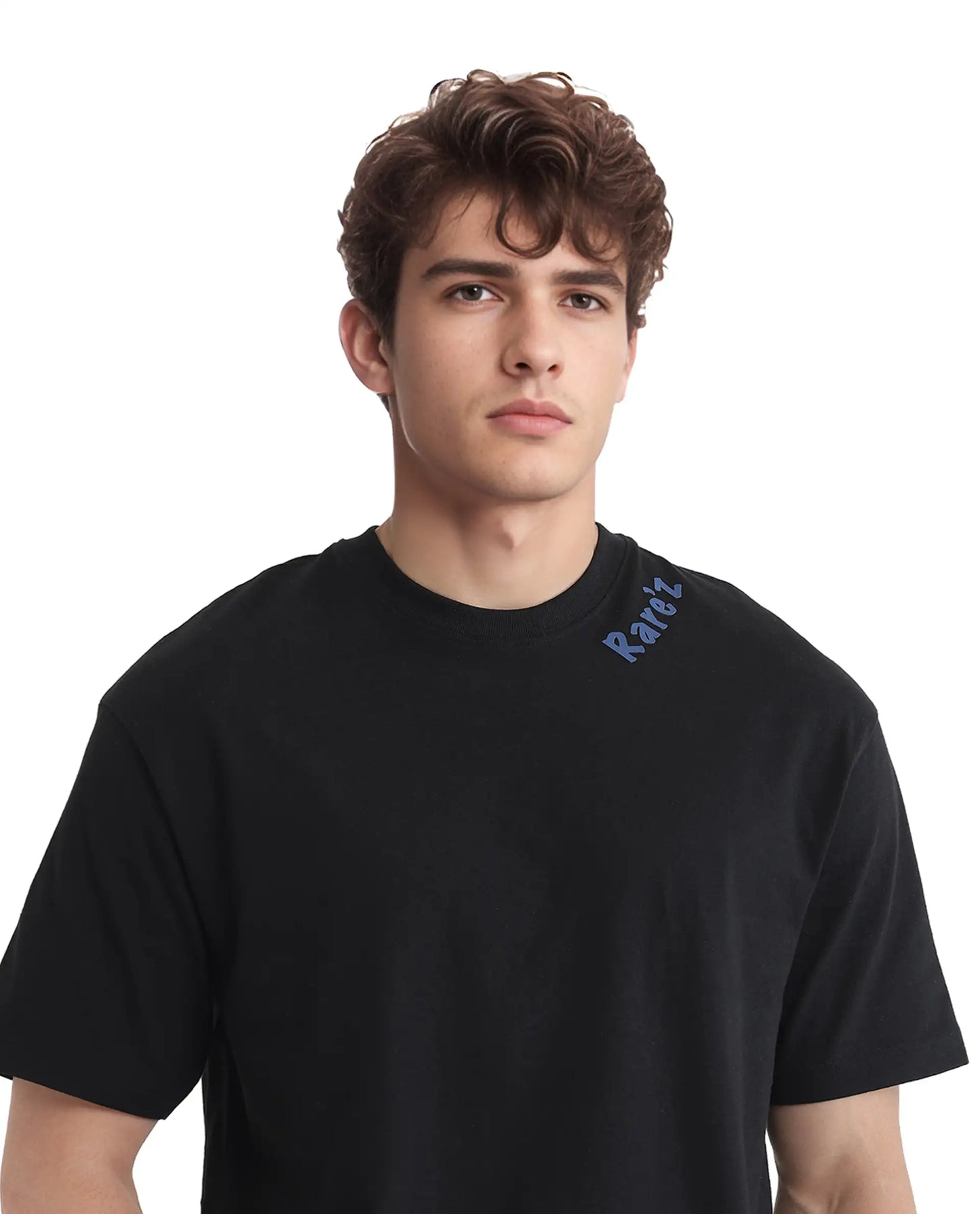 Rare Rabbit Men Black Oversized Graphic Back Print T-Shirt – Kent
