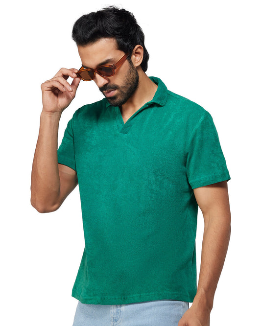 Signature Terry Towel Polo T-Shirt - Green