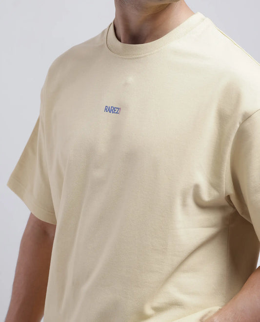 Rare Rabbit Oversized Back Graphic Print T-Shirt – Quote Yellow