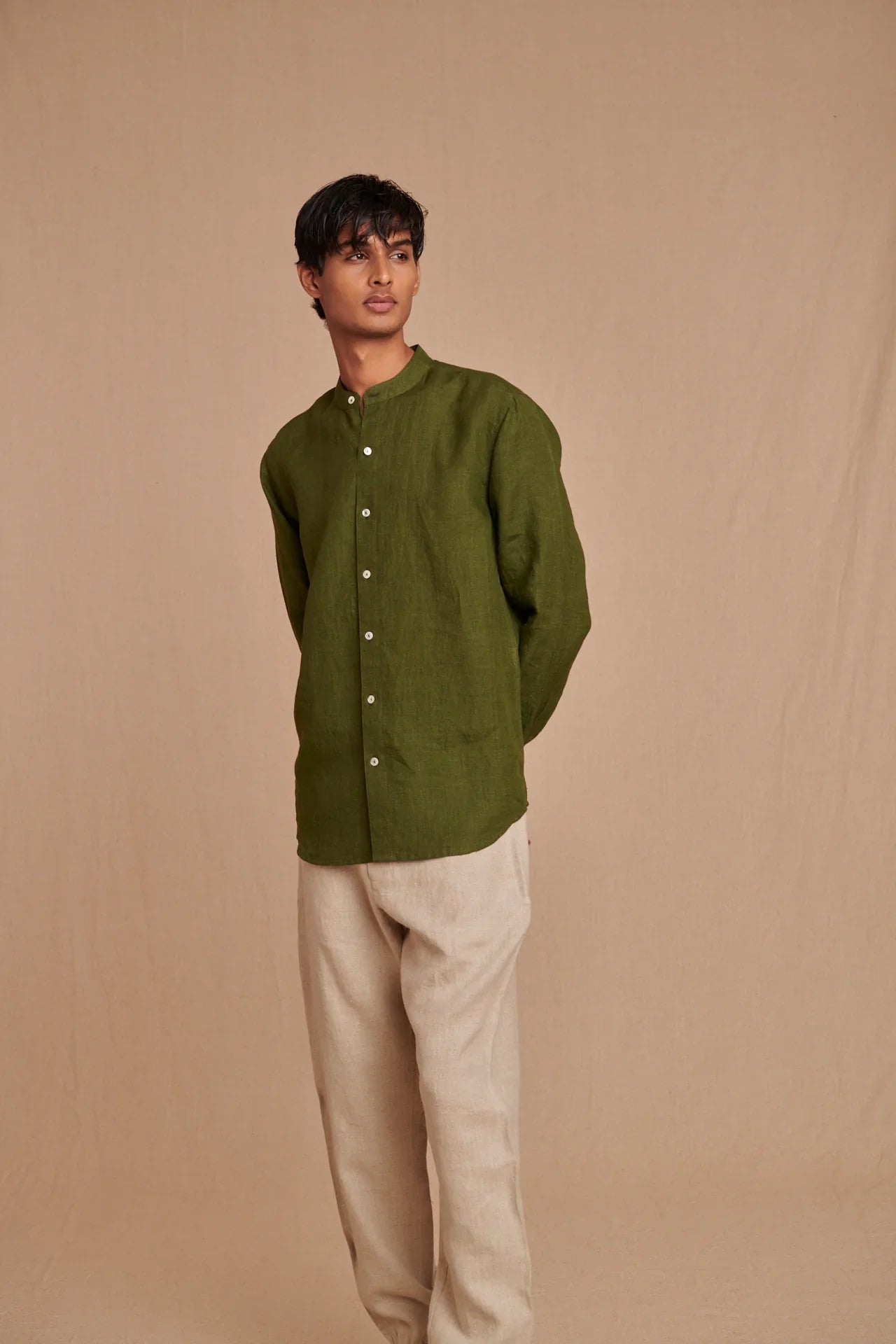 Undyed Linen Men's Jogger Pants