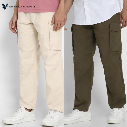 Pack of 2 American Eagle Cargos – Comfort Meets Cool (Dark Brown+ Beige)