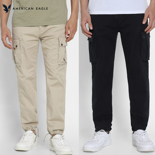 Pack of 2 American Eagle,  Double the Style (Beige+ Black)