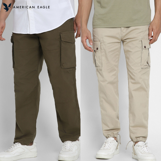 Pack of 2 American Eagle Cargos –  Summer Fashion (Dark brown + Beige)