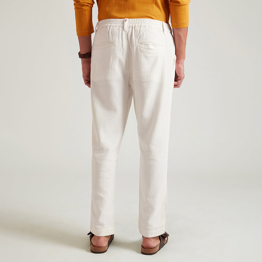 B77 Men's Pristine White Organic Cotton Pants