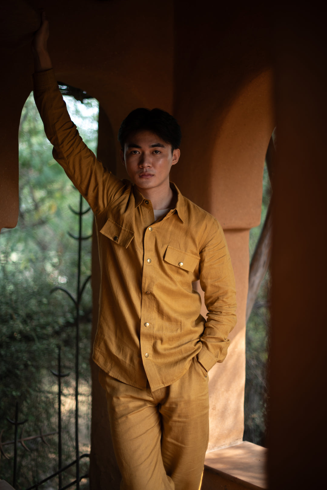 The Terra Tribe Mustard Linen Serenity Pants for Men