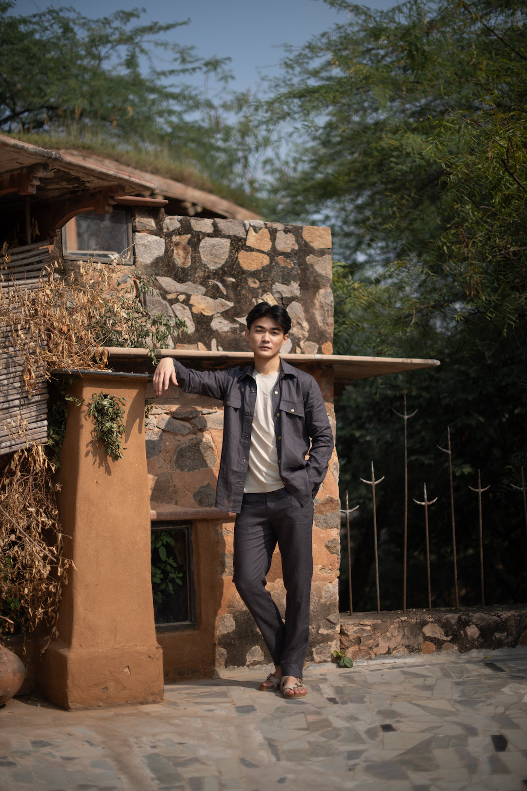 The Terra Tribe Charcoal Linen Serenity Pants for Men